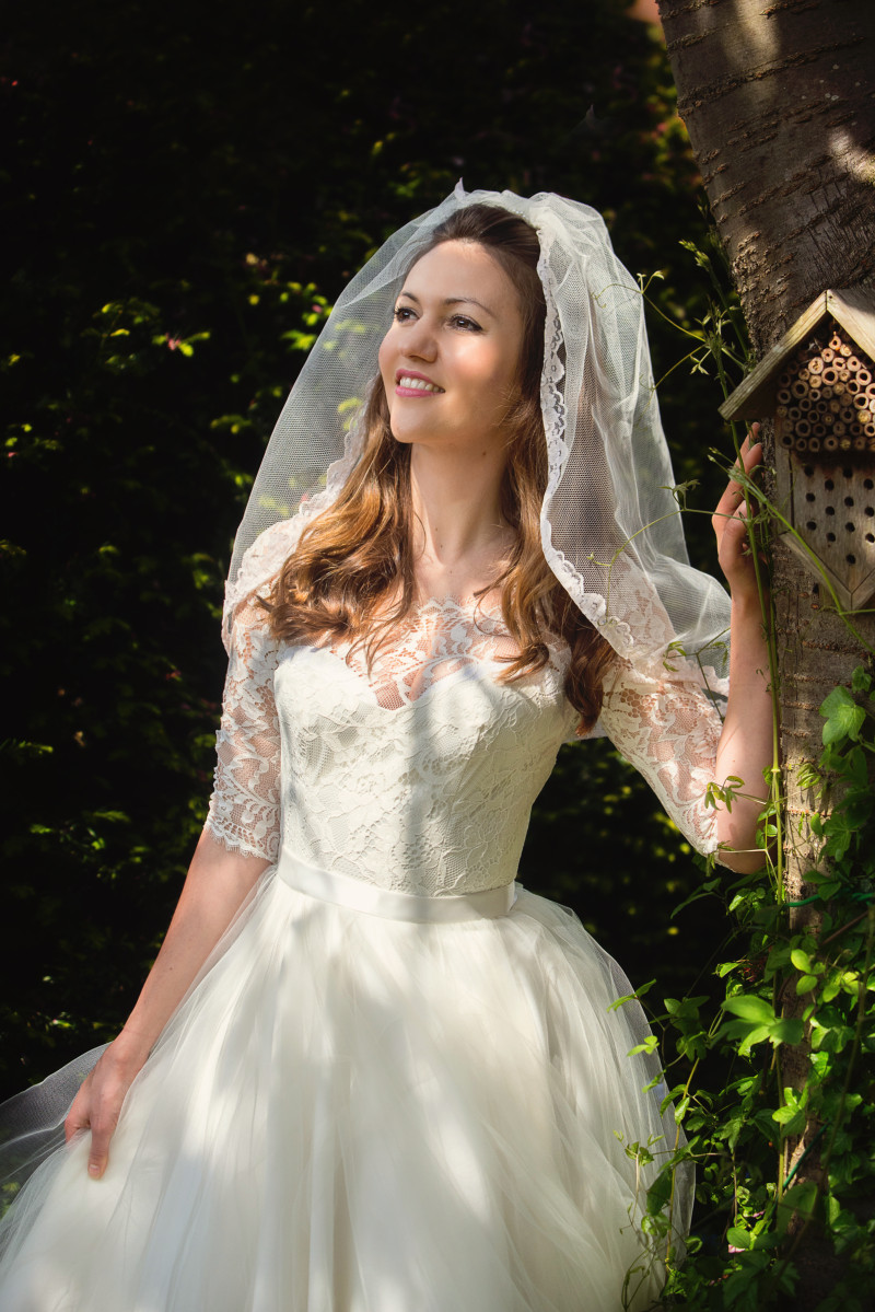 mid length bridal veil